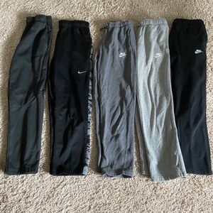 Lot of 5 Nike Jogger Sweat pants ( 3 Cotton fleece and 2 dri-fit) Boy Large